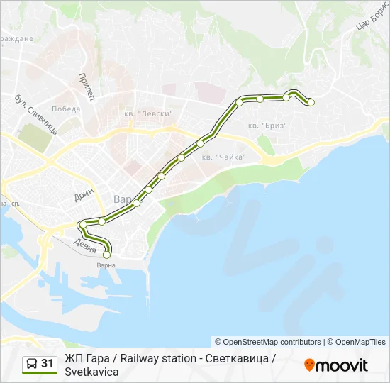 Автобус 31: карта маршрута