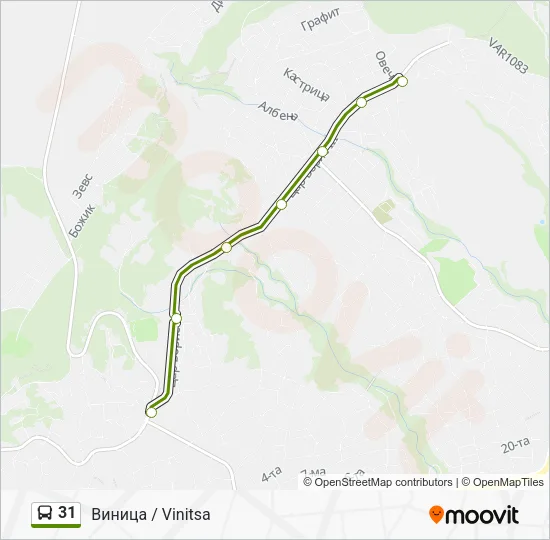 Автобус 31: карта маршрута