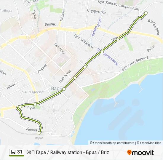 Автобус 31: карта маршрута