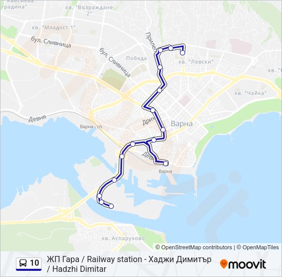 Автобус 10: карта маршрута