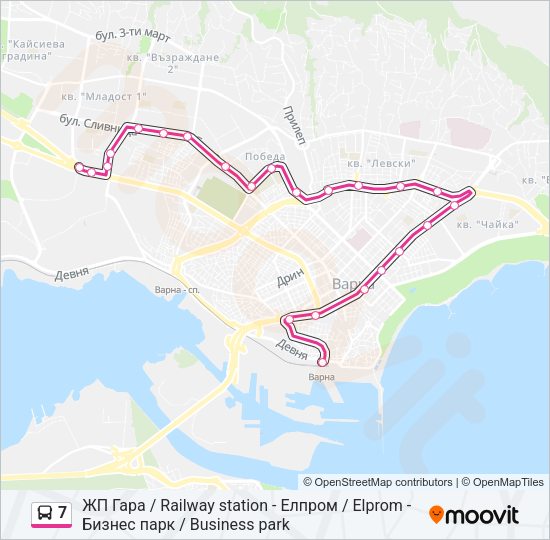 Автобус 7: карта маршрута