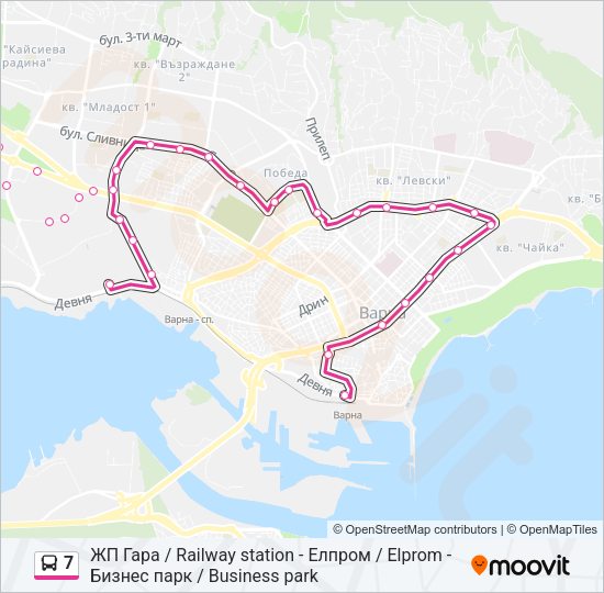 Автобус 7: карта маршрута