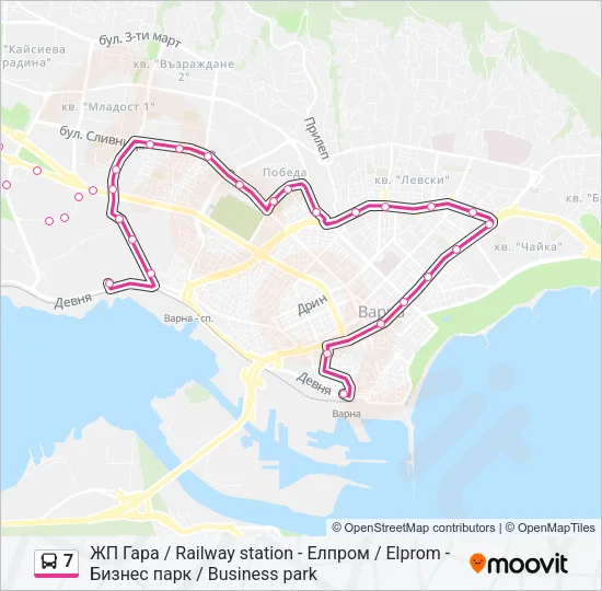 Автобус 7: карта маршрута