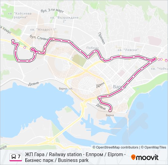 Автобус 7: карта маршрута