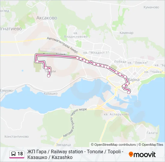 18 Bus Line Map