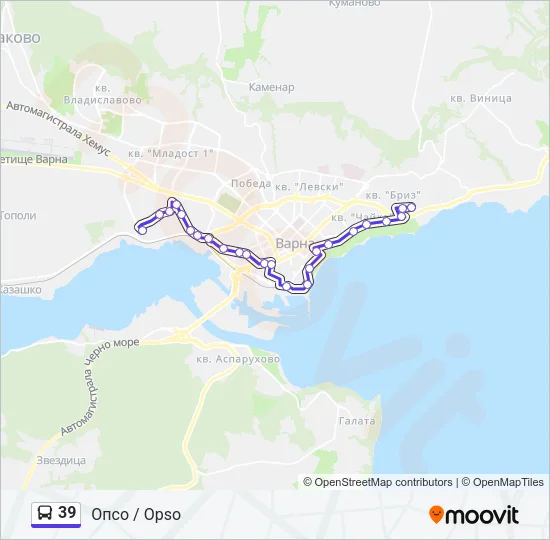 39 Bus Line Map