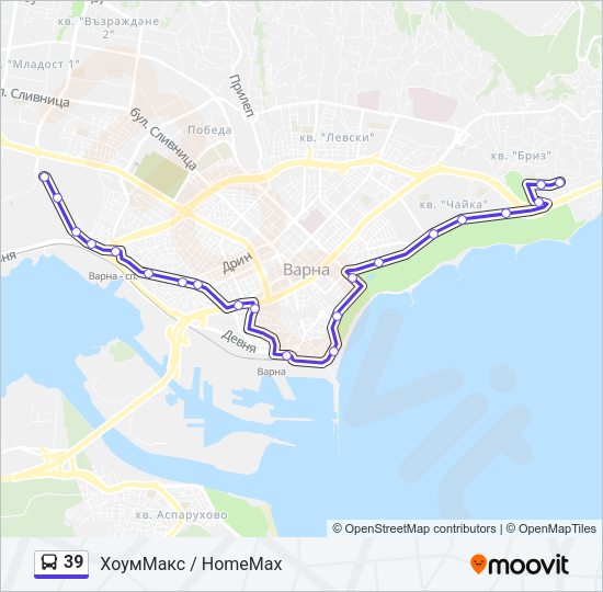 39 Bus Line Map