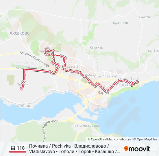 118 Bus Line Map