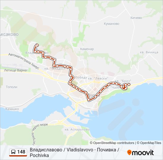 148 Bus Line Map