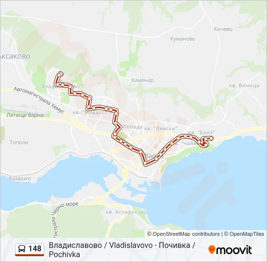 148 Bus Line Map