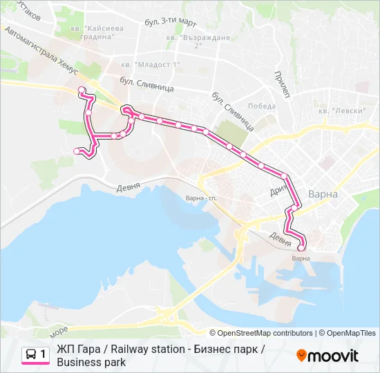 1 Bus Line Map