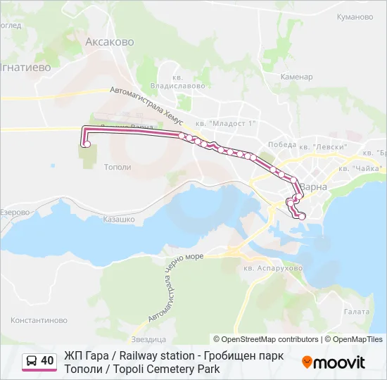 40 Bus Line Map