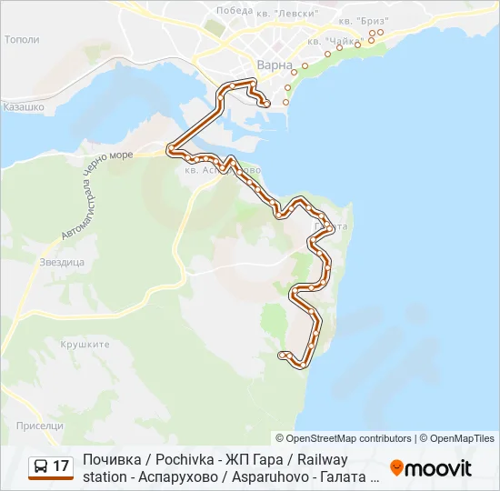 17 Bus Line Map