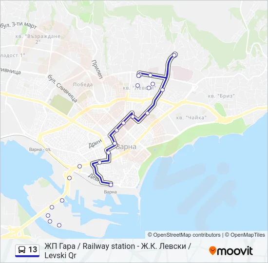 13 Bus Line Map