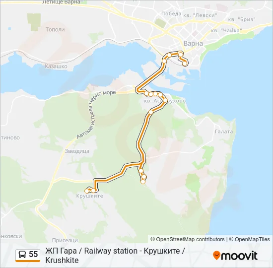 55 Bus Line Map