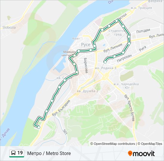 Автобус 19: карта маршрута