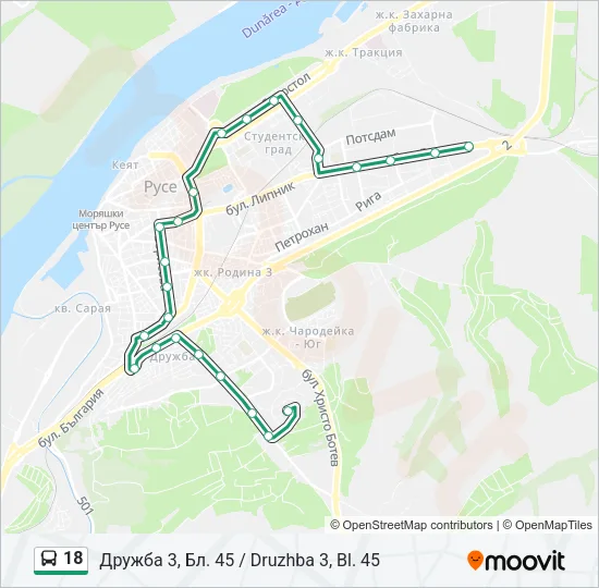 Автобус 18: карта маршрута