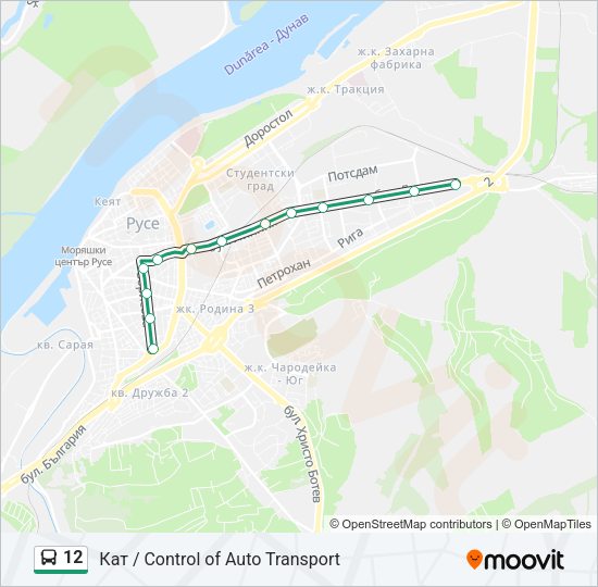 Автобус 12: карта маршрута