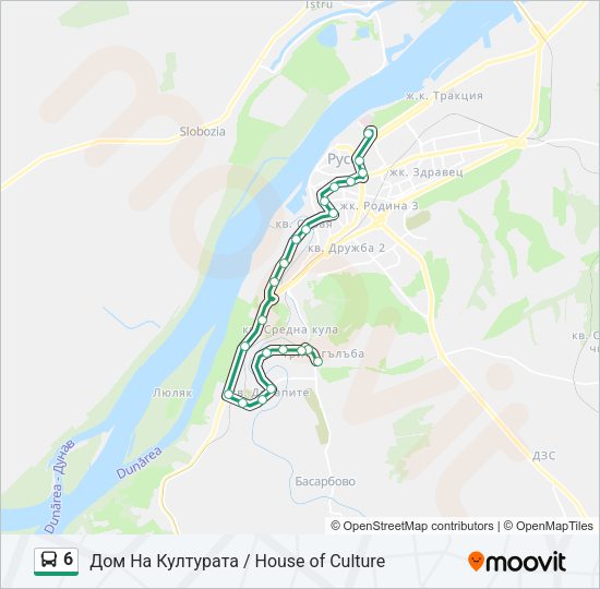 6 автобус Карта на Линията