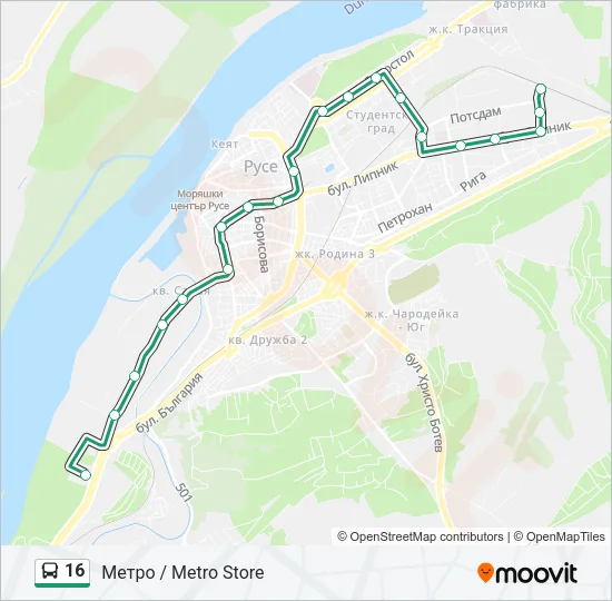 Автобус 16: карта маршрута