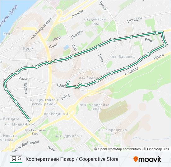 5 Bus Line Map