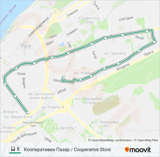 5 Bus Line Map