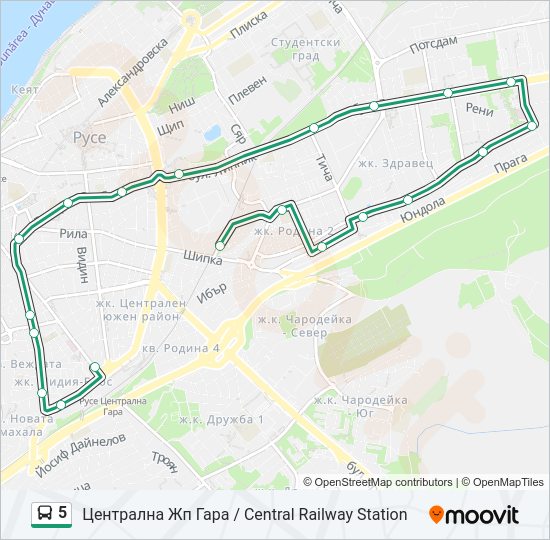 5 автобус Карта на Линията