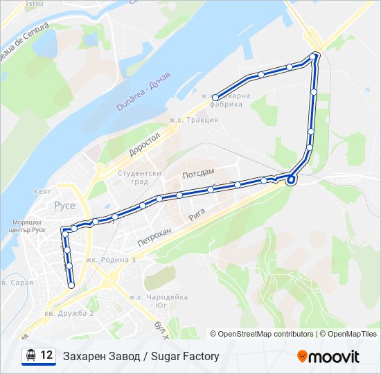 12 Trolleybus Line Map