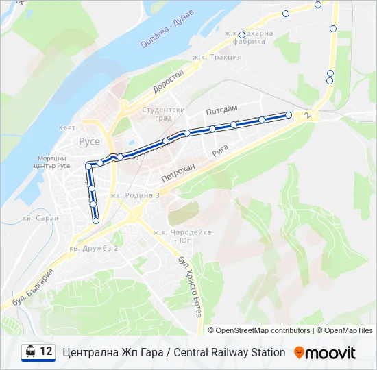 12 Trolleybus Line Map