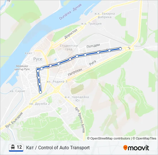 12 Trolleybus Line Map