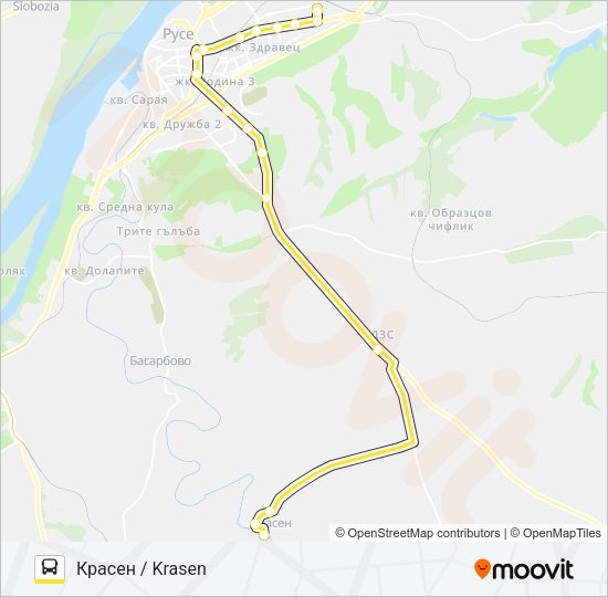КРАСЕН / KRASEN автобус Карта на Линията