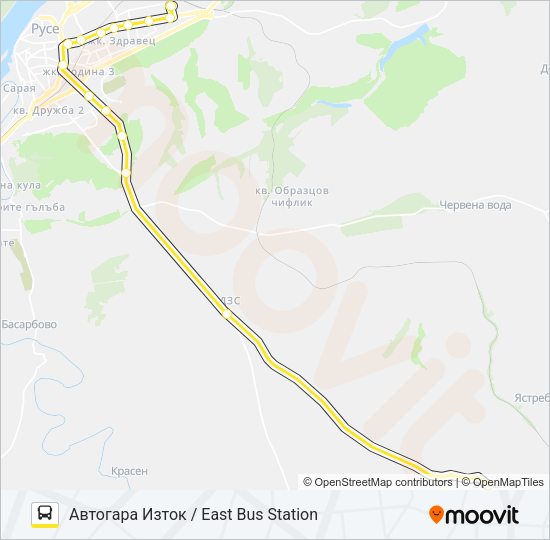 ВЕТОВО / VETOVO автобус Карта на Линията