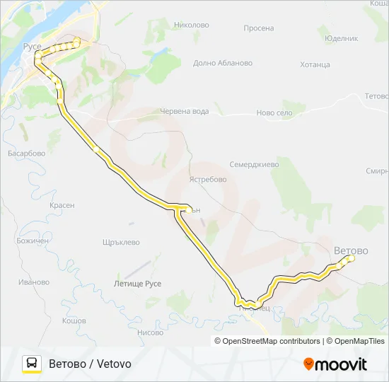 Автобус ВЕТОВО / VETOVO: карта маршрута