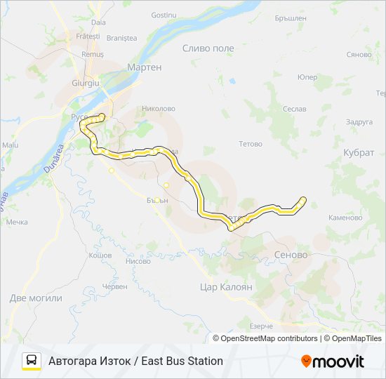 ГЛОДЖЕВО / GLODZHEVO Bus Line Map