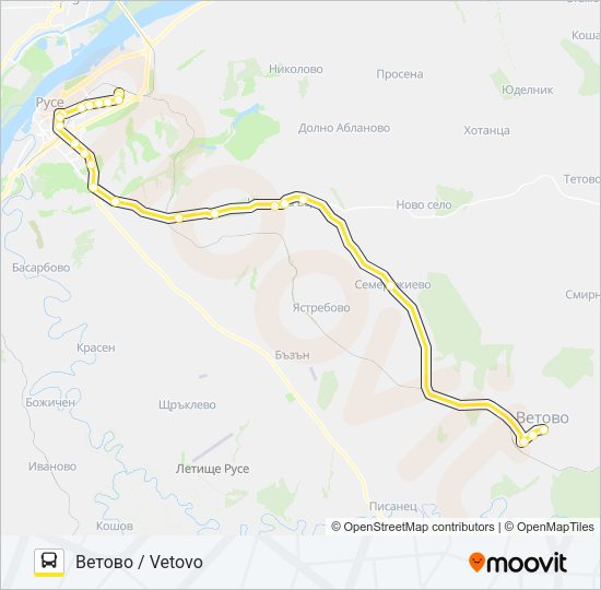 ГЛОДЖЕВО / GLODZHEVO Bus Line Map