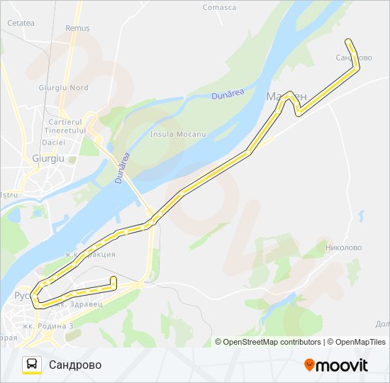 РУСЕ - МАРТЕН - САНДРОВО Bus Line Map