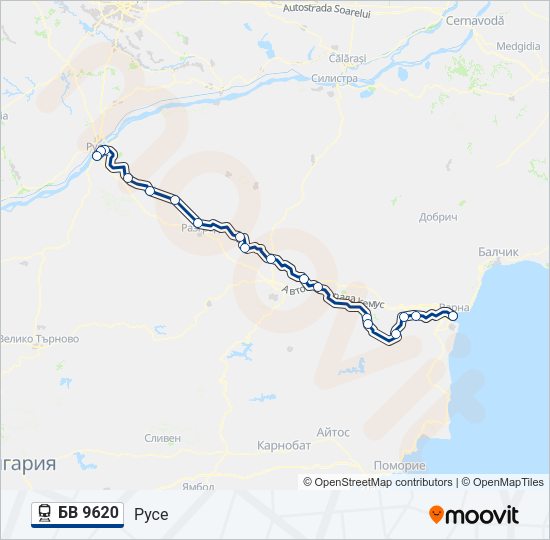 БВ 9620 Train Line Map