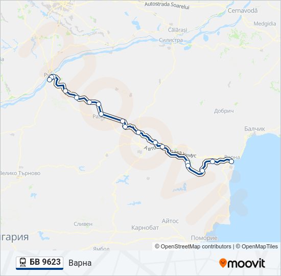 БВ 9623 Train Line Map