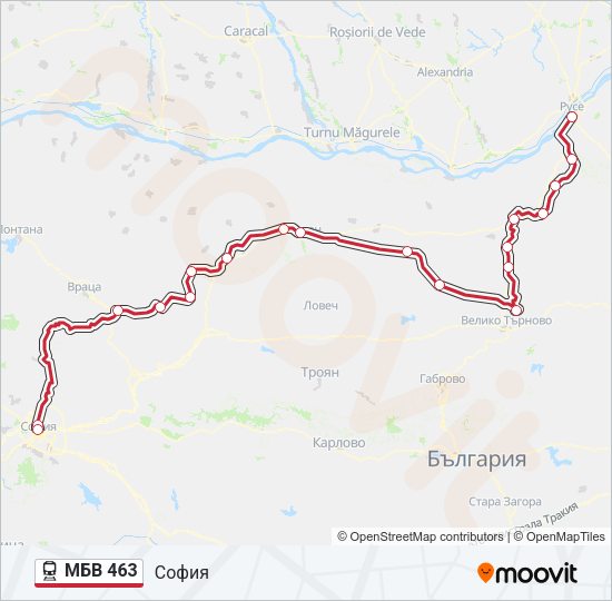 МБВ 463 Train Line Map