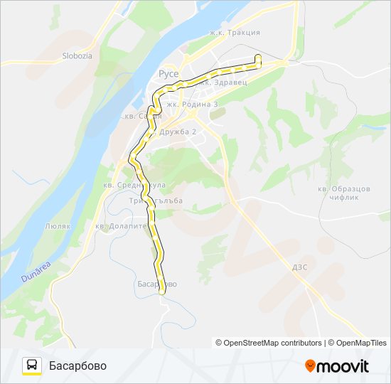 РУСЕ - БАСАРБОВО Bus Line Map