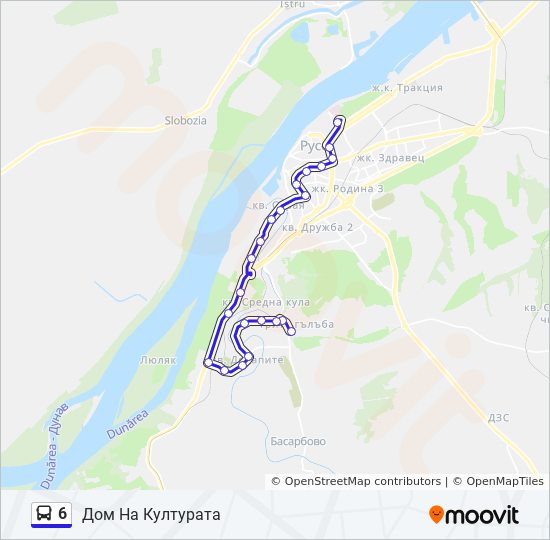 6 автобус Карта на Линията