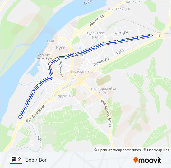 2 Trolleybus Line Map