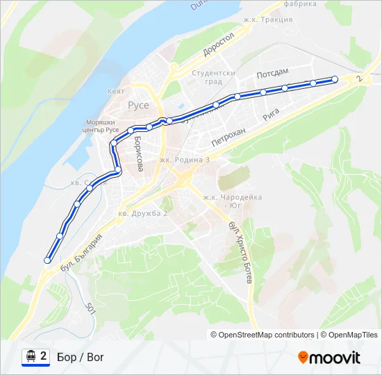 2 Trolleybus Line Map
