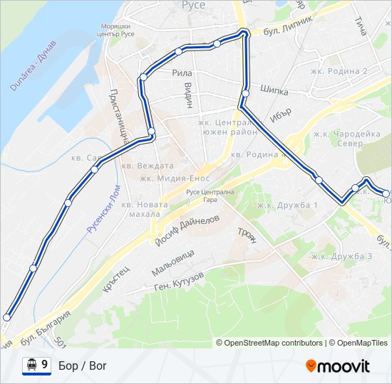 9 Trolleybus Line Map