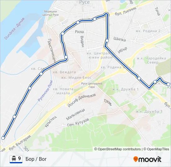 9 Trolleybus Line Map
