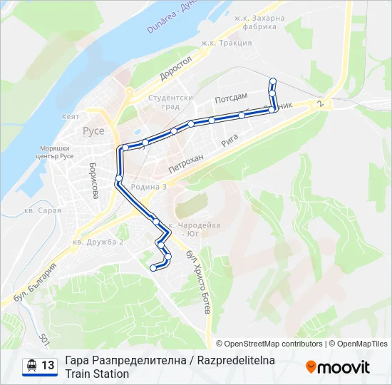 13 Trolleybus Line Map