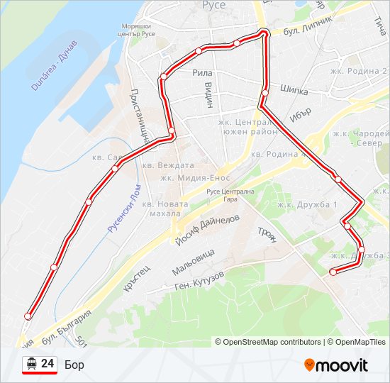 24 Trolleybus Line Map