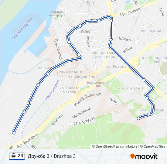 24 Trolleybus Line Map
