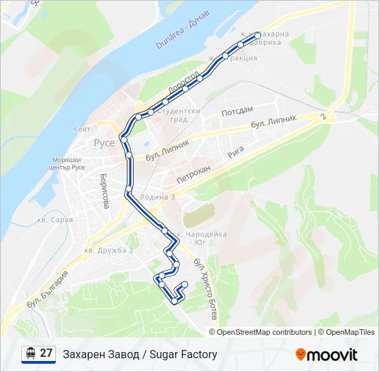 27 Trolleybus Line Map