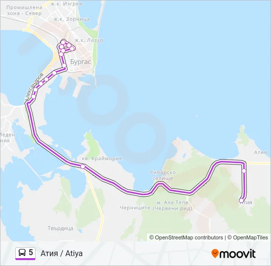 5 Bus Line Map